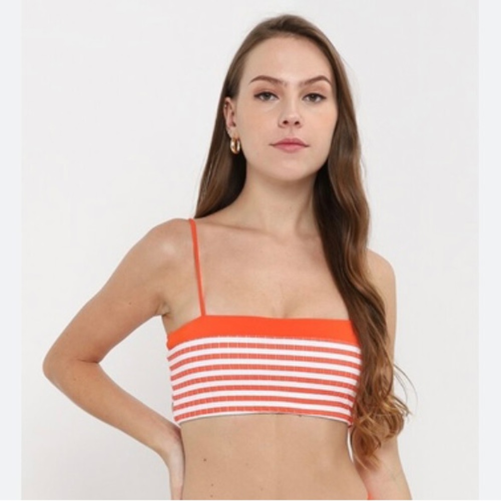 Billabong Suns out striped bandeau bikini top size 12